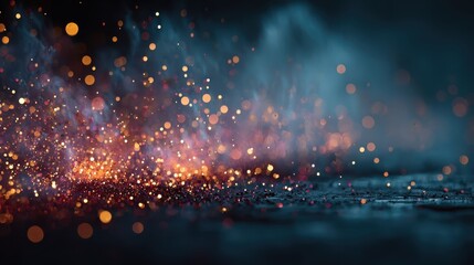 Wall Mural - Festive Abstract Background with Colorful Lights and Sparkling Effects