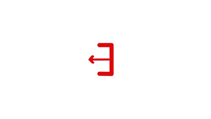 exit animation symbol on black background.