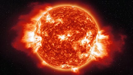 Wall Mural - A red dwarf star with flaring solar eruptions 