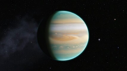 Wall Mural - A crescent-shaped planet glowing against starlight