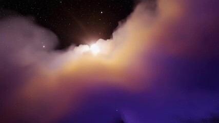 Wall Mural - A gas cloud illuminated by multiple distant stars 