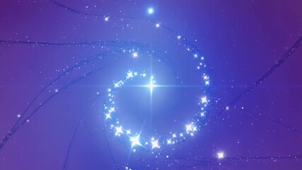 Wall Mural - A cluster of stars moving in spiral formation across deep space 