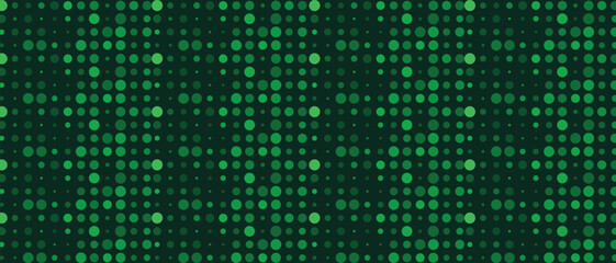 Abstract digital green data stream pattern with glowing binary code elements and futuristic technology background