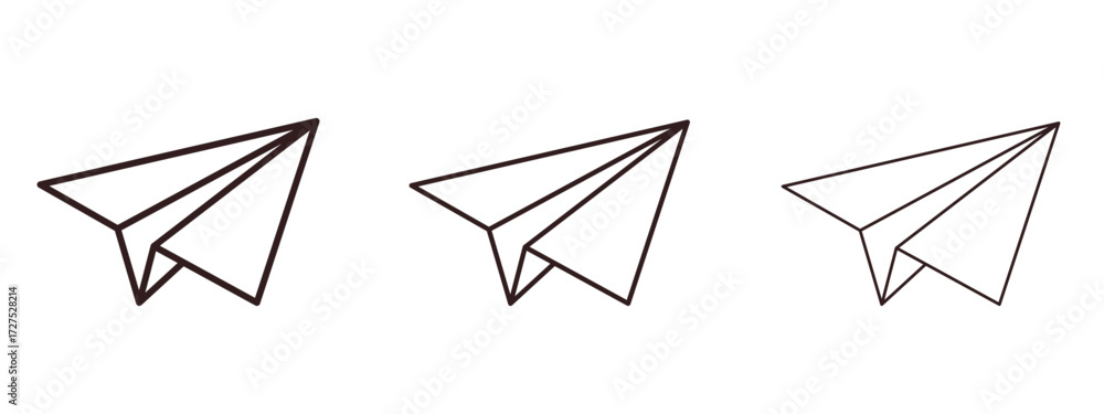 Paper plane icons in thin line symbols with editable strokes Stock ...