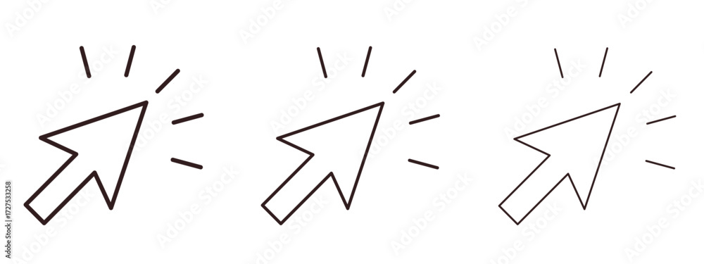Cursor icons in thin line symbols with editable strokes Stock Vector ...