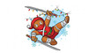 © One - Festive fun Ninja Gingerbread man with swords and holiday lights for Christmas cards, invitations and social media, making the holidays more engaging