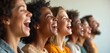 © Viktor - Diverse group of people laughing with joy, mouths wide open showing happiness. Friends share a moment of pure bliss and unity, expressing positive emotions. Group connection and laughter.