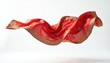 © Viktor - Red indian sari with golden embroidery flows mid-air. Traditional fabric drifts gracefully, its delicate material creating elegant waves against a clean white backdrop.