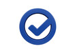 © Freya - Blue check mark in circle isolated PNG, approval icon for web design and user interface