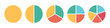 © Designflowbd - Pie chart set. Circle pie chart diagram. Circle icons for infographic or steps.. Colorful diagram collection with 1,2,3,4,5,6 sections or steps. Flat process cycle.