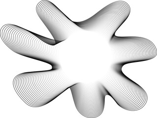 Wall Mural - Central glowing void surrounded by fluid vector outlines resembling spontaneous splashes with dynamic edge motion.