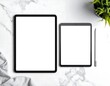 © Xzera - Two blank tablets on marble