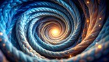 Swirling ropes of light create a cosmic vortex in a speculative fiction setting