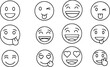 © azmy99 - Set of happy face outline vector icons