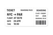 © PerfectPhoto - Airplane boarding pass showing travel destination new york to paris