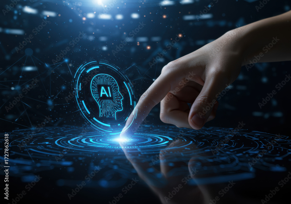 AI agent and generative artificial intelligence. Robotic processes ...