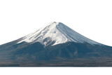 Mount fuji volcano with snow on transparent background
