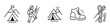 © IJ-studio - mountaineering and camping outline icons , tent, climber, trek boot, rope