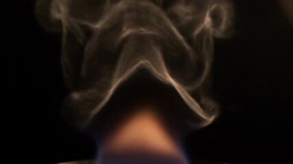 Sticker - abstract slow motion of rising heat distortion above a subtle flame against a dark background macro,