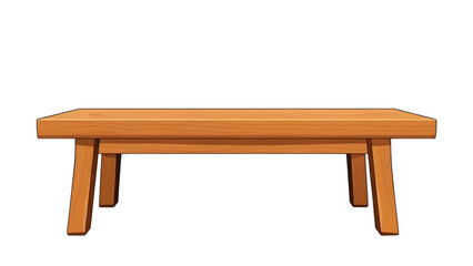 Simple Wooden Table on Transparent Background