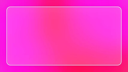 Wall Mural - Glowing pink red gradient abstract background animation with transparent glass frame