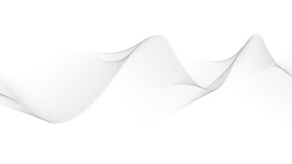 Wall Mural - abstract vector composition of wave lines on transparent background, abstract black wavy lines backg