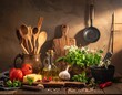 © 덕준 이 - cooking ingredients and utensils artistically arranged, professional