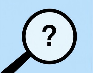 close up magnifier glass with question mark concept of finding or searching for idea search for information find out Find the answer ui interface user