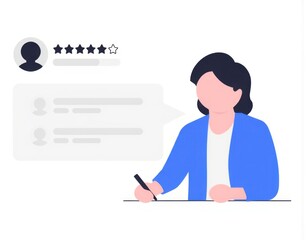 Customer review satisfaction feedback survey concept User give rating to service experience on online application Customer can evaluate quality of service leading to reputation ranking of business ui 