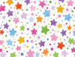 ©  Sheton - 밝고 경쾌한 분위기를 연출하는 다채로운 별들이 흰색 배경 위에서 환상적으로 빛나며, 축제와 기쁨을 상징하는 아름다운 벡터 패턴 디자인입니다.
