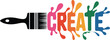 © MD - Paintbrush creating colorful text word create art creative design concept symbol