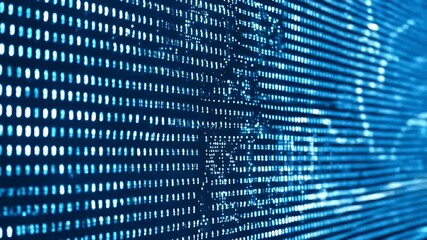 Abstract Blue Digital Matrix Visual Data Structure Background