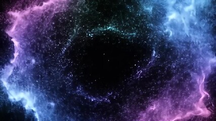 Wall Mural - Abstract Space Nebula Illustration With Pink Blue And Purple Hues Over Black Background
