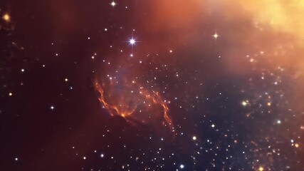 Wall Mural - Cosmic Nebula Background in Space with Stars and Glowing Clouds Illustration