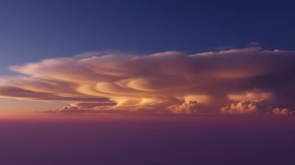 Wall Mural - Majestic Twilight Sky with Dramatic Cloud Formations and Soft Hues pink, colors, orange