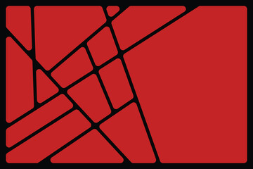 Wall Mural - Abstract red geometric black lines Polyhedron background seamless  rounded drawing vector illustration design for business network wallpaper connection concept EPS 10