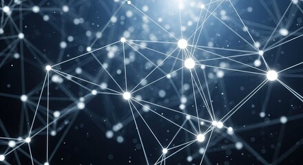 Abstract network connection structure representing communication and technology, with glowing nodes and lines creating a futuristic and interconnected feel