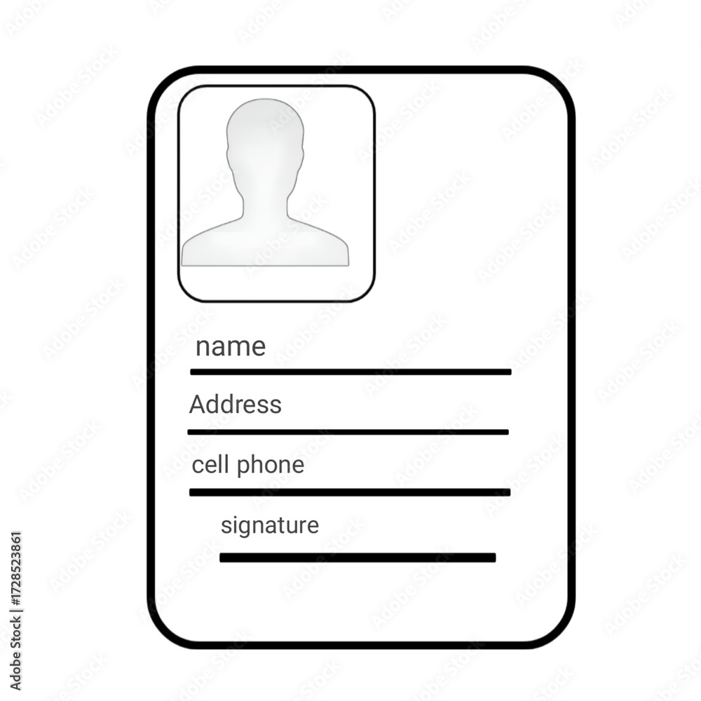 Blank ID Card Template Stock Illustration | Adobe Stock