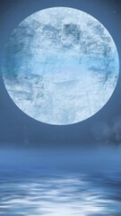 Wall Mural - Animation of planet earth with glowing spots of light, stars and clouds on blue background