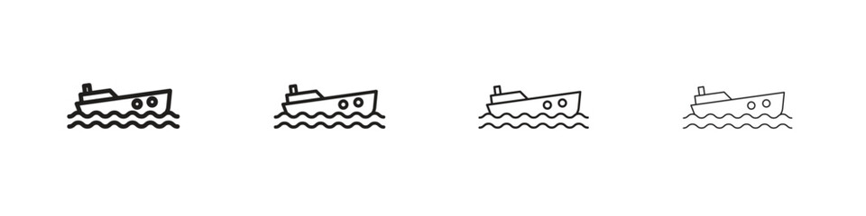 Canvas Print - Sinking ship icon outline trend modern simple versions