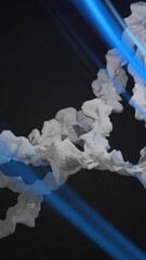 Wall Mural - Animation of blue shapes over dna strand