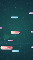 Wall Mural - Floating numerical codes animation over starry night sky background