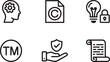 © MDHRIDOY - Intellectual Property Protection Line Art Icons for Copyright, Trademark and Patents
