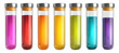 © PNGuin Studio - Set of laboratory test tubes with colorful liquids, isolated on transparent cutout background