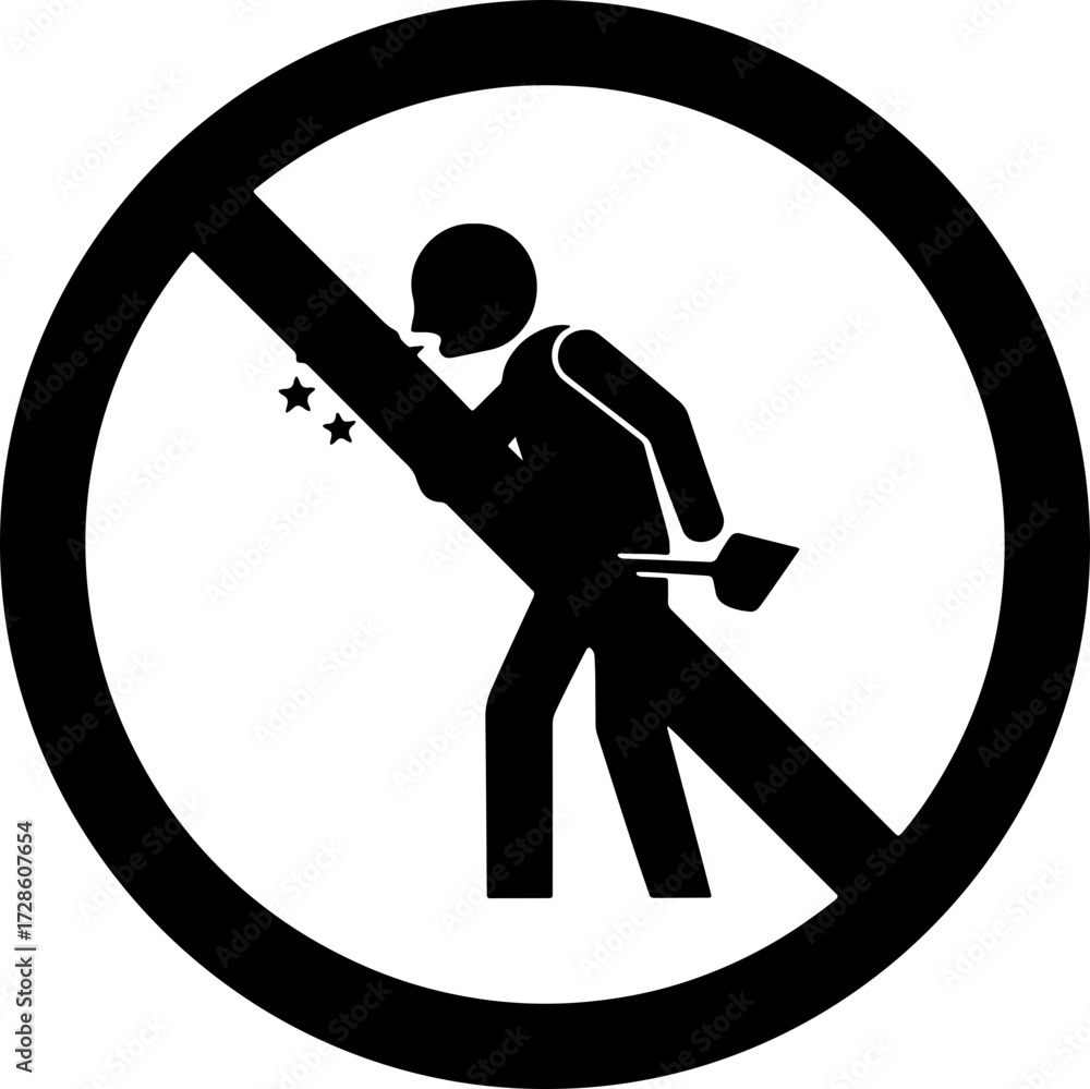 No throwing of objects, warning sign prohibiting projectile use for ...