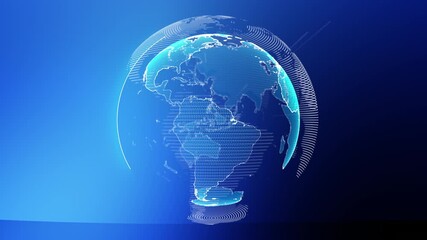Wall Mural - Digital Earth: A Visual Exploration of Connectivity and Global Perspective