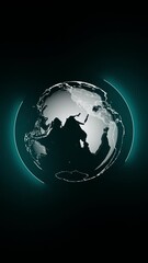 Wall Mural - Digital Earth: A Visual Exploration of Connectivity and Global Perspective