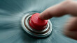 © Volodymyr Shcherbak - Red Emergency stop button being pressed.