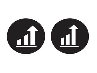 Increase and Decrease silhouette icon vector illustration solid black positive and negative change