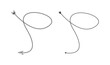 © Naim01 - Two abstract line drawings representing a loop and a trailing line with arrows